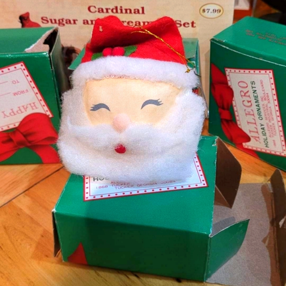 Lot of 5 Vintage Christmas Holiday Ornaments with Boxes
